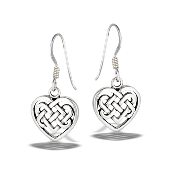 Artisan Jewelry - NWT- Sterling Silver Celtic Weave Heart Earrings